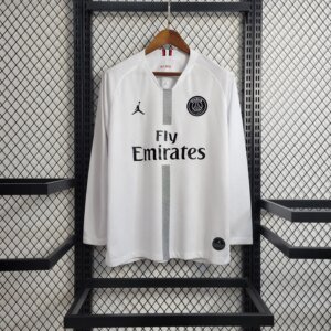 18-19 PSG White  Retro Long Sleeve  Jersey