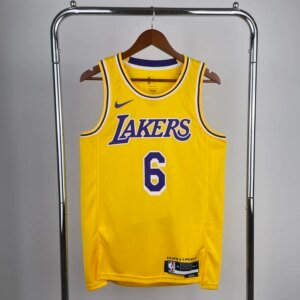 2023 Lakers Yellow 6#JAMES Hot Pressed Jersey