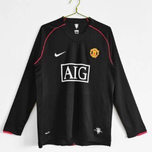 07-08 Manchester United Away Retro Long Sleeve Jersey