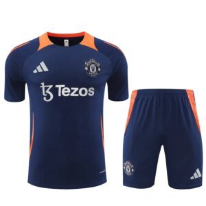 24-25 Manchester United Blue Short Sleeve Training Suit