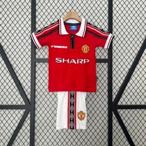 Retro 98-99 Manchester United  Home Kids Kit