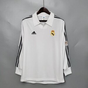 2002 Real Madrid Home Long Sleeve Retro Jersey