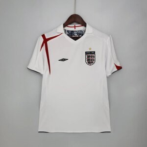 2006 England Home White Retro Jersey