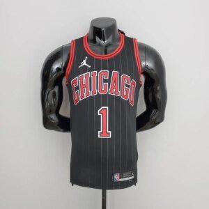75th Anniversary Rose #1 Bulls Flyers Black NBA Jersey