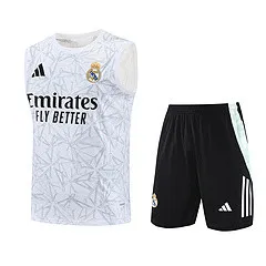 25-26 Real Madrid White Vest Training Suit