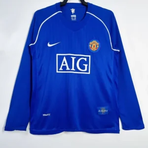 Manchester United Goalkeeper Blue Long Sleeve Kit Retro 07-08